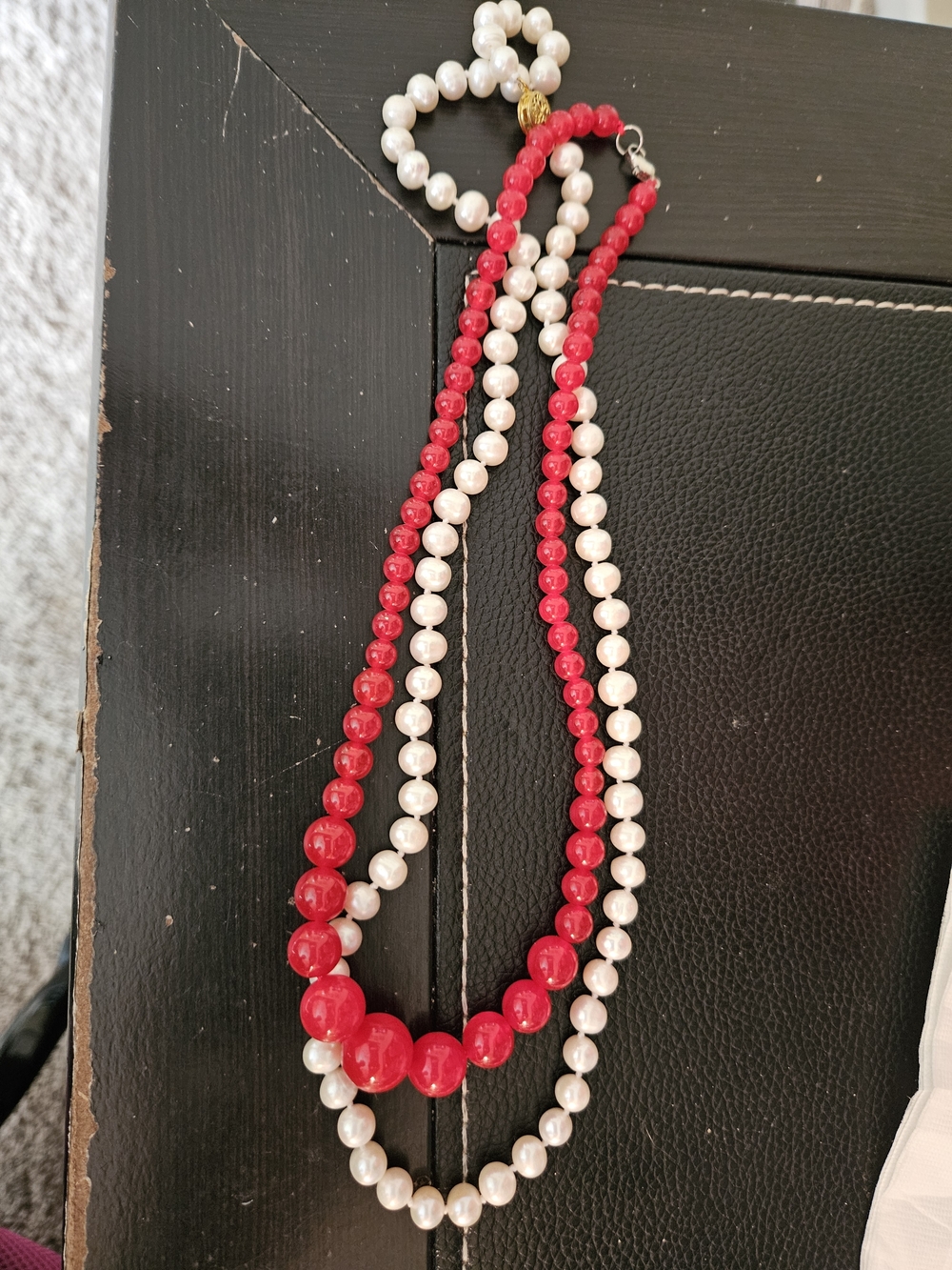 Classic Red and White Bead Necklace - Elegant Women’s Jewelry